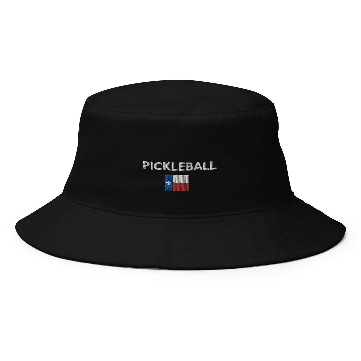 Pickleball Texas Flag Embroidered Adult Bucket Hat