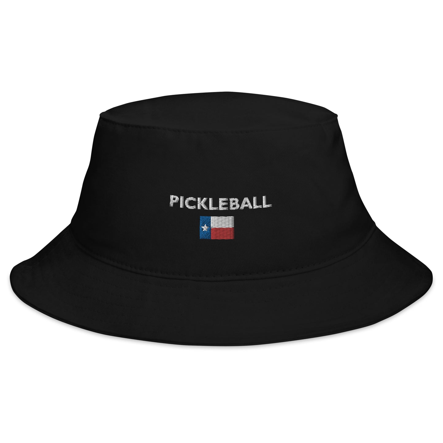 Pickleball Texas Flag Embroidered Adult Bucket Hat