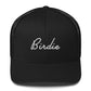 Golf Birdie White Embroidered Adult Trucker Hat