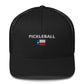 Pickleball Texas Flag Embroidered Adult Trucker Hat