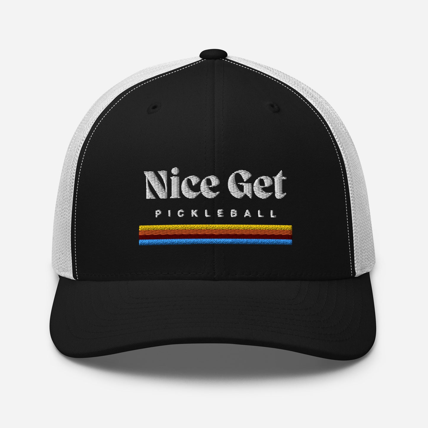 Pickleball Nice Get Embroidered Trucker Hat - Multiple Colors Available