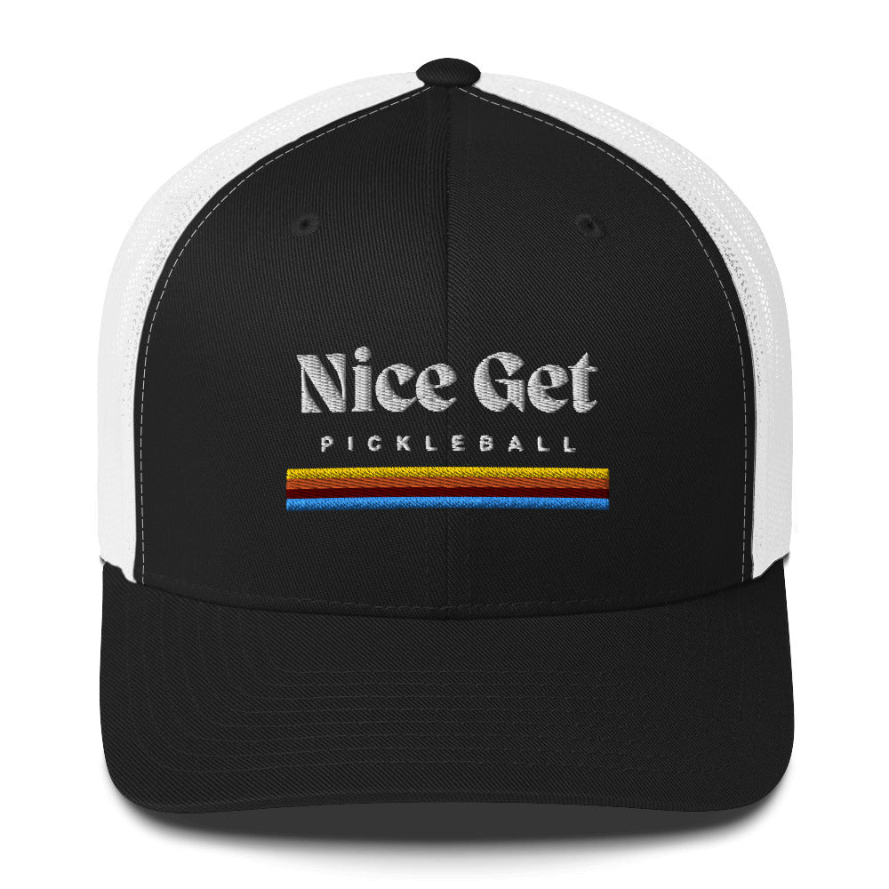 Pickleball Nice Get Embroidered Trucker Hat - Multiple Colors Available