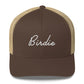 Golf Birdie White Embroidered Adult Trucker Hat