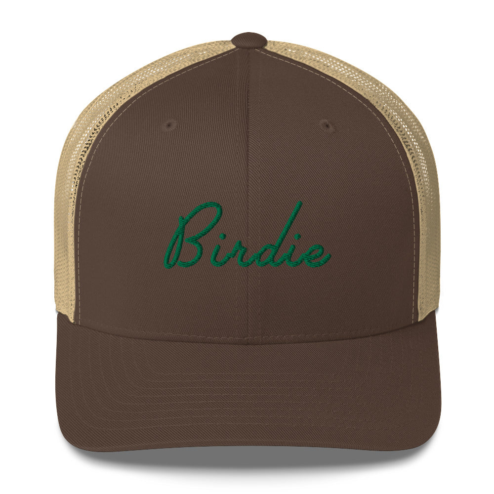 Golf Birdie Green Embroidered Adult Trucker Hat