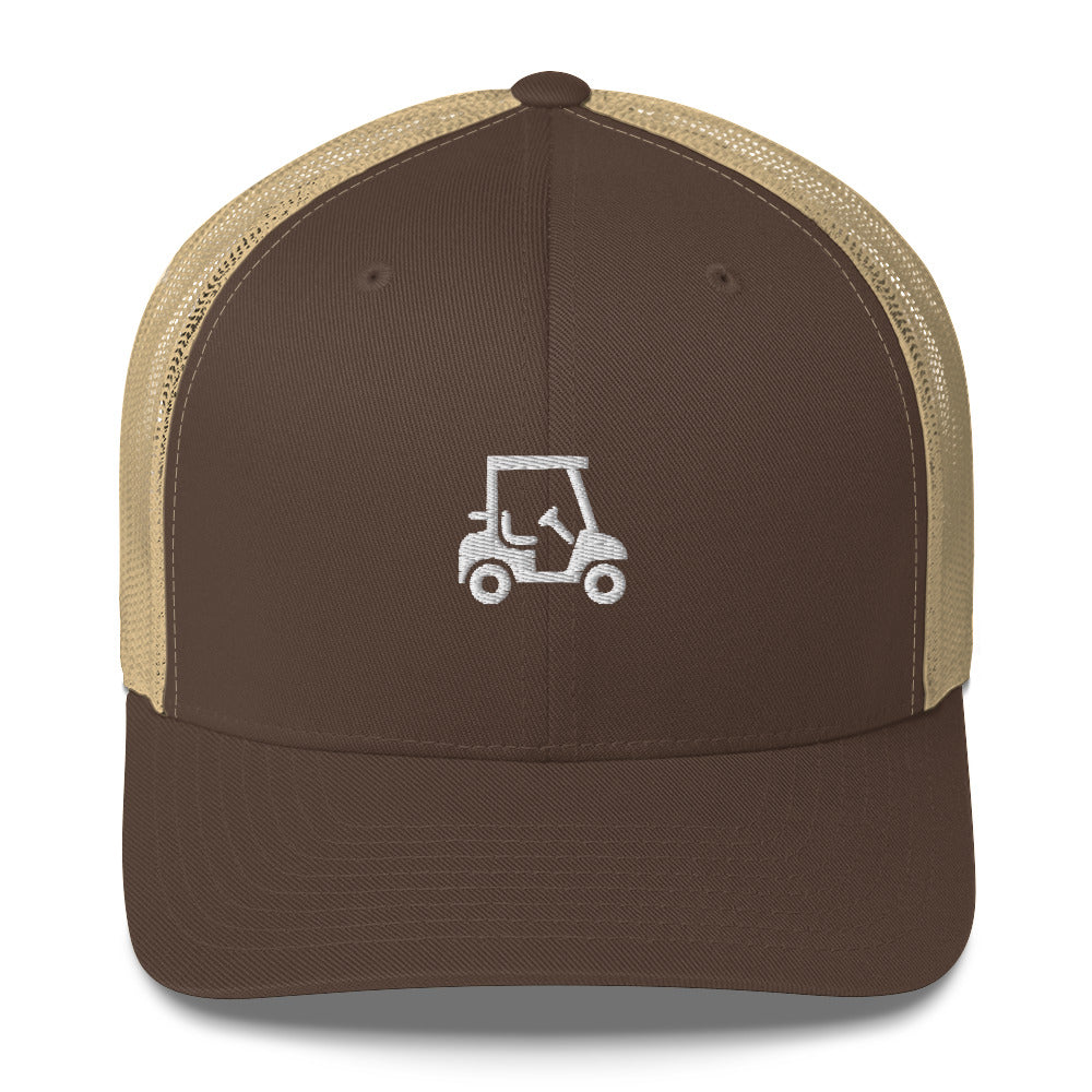 Golf Cart Embroidered Adult Trucker Cap