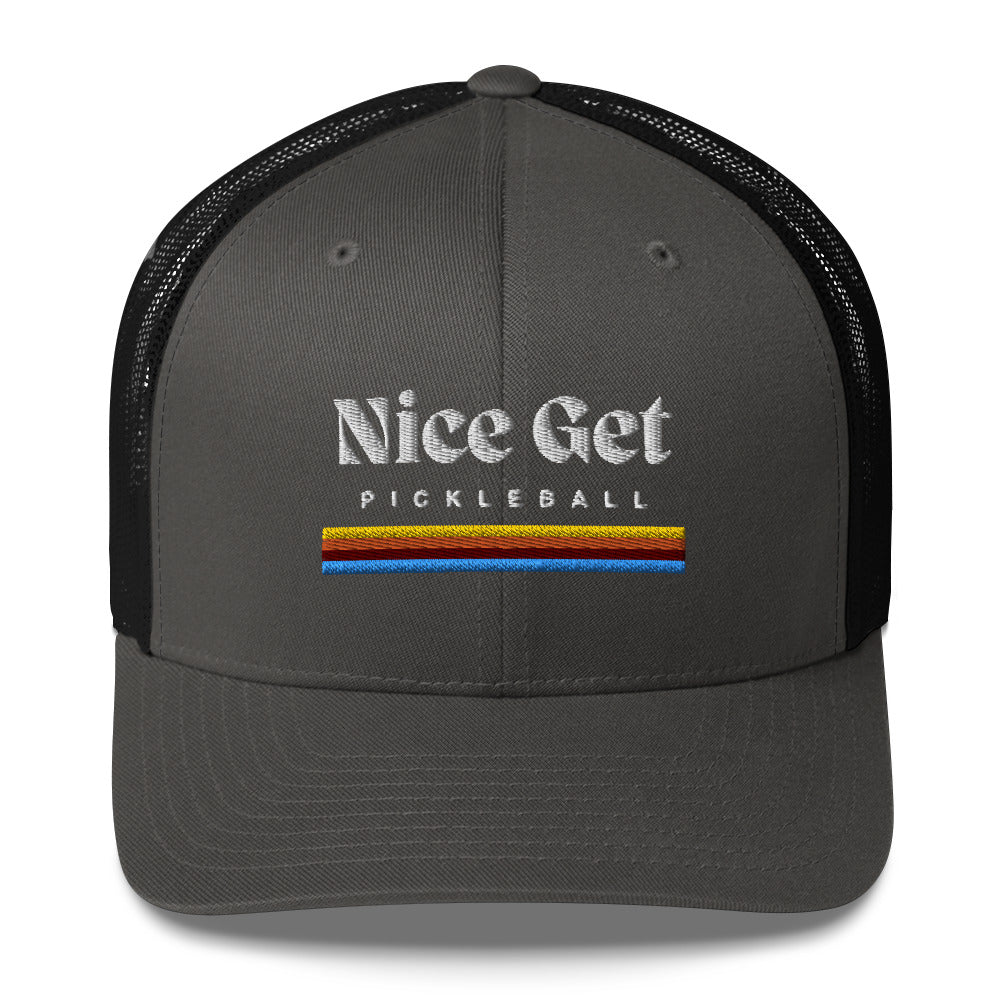 Pickleball Nice Get Embroidered Trucker Hat - Multiple Colors Available