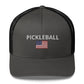 Pickleball USA Flag Embroidered Adult Trucker Cap