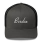 Golf Birdie White Embroidered Adult Trucker Hat