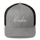 Golf Birdie White Embroidered Adult Trucker Hat