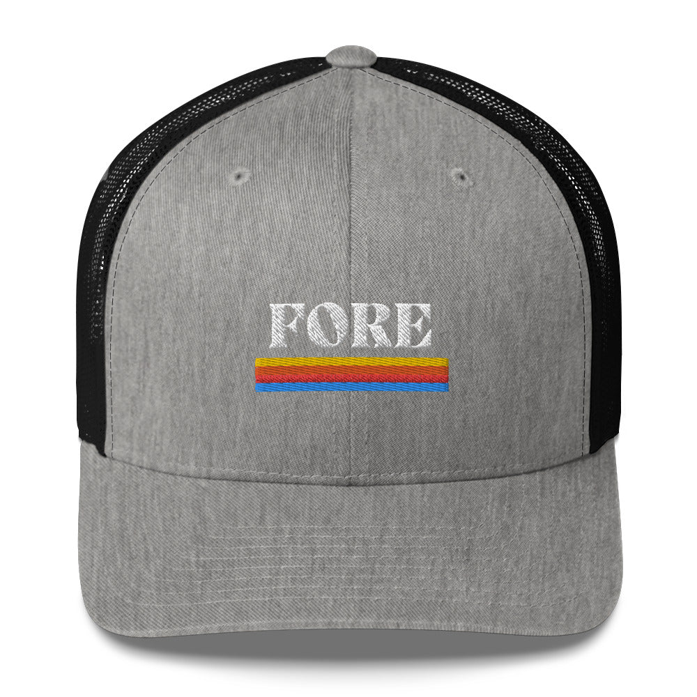 Golf FORE Embroidered Adult Trucker Cap