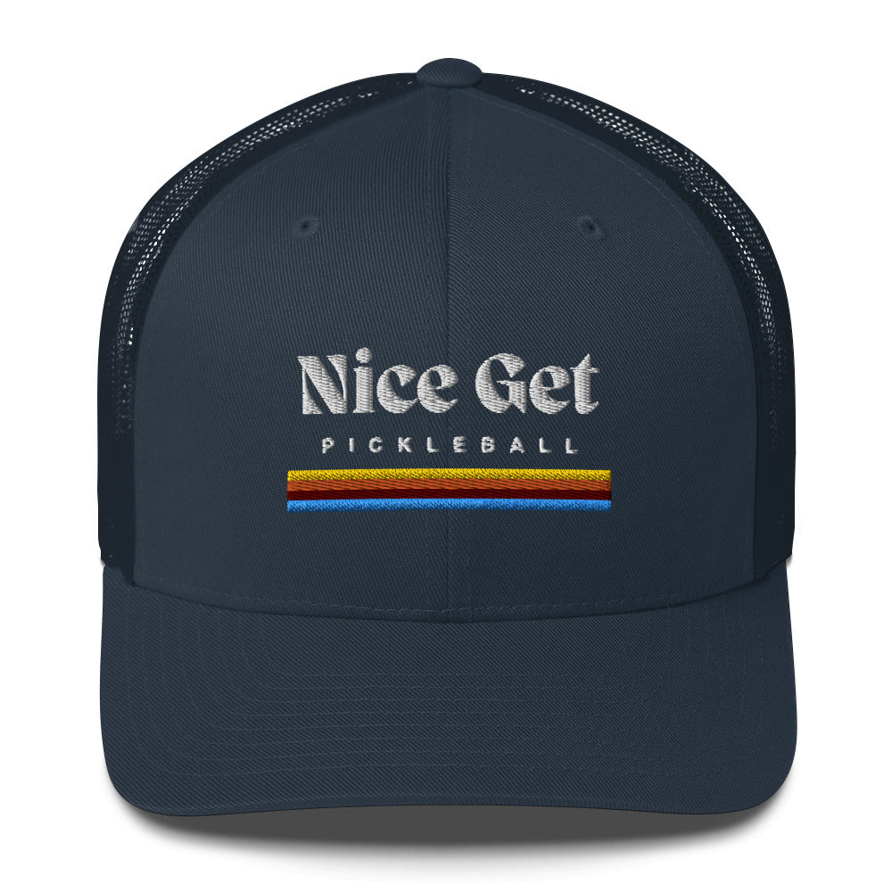 Pickleball Nice Get Embroidered Trucker Hat - Multiple Colors Available