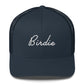 Golf Birdie White Embroidered Adult Trucker Hat