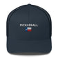 Pickleball Texas Flag Embroidered Adult Trucker Hat