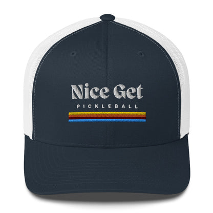 Pickleball Nice Get Embroidered Trucker Hat - Multiple Colors Available