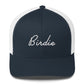 Golf Birdie White Embroidered Adult Trucker Hat