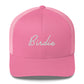 Golf Birdie White Embroidered Adult Trucker Hat