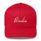 Golf Birdie White Embroidered Adult Trucker Hat