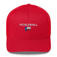 Pickleball Texas Flag Embroidered Adult Trucker Hat